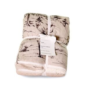 NWT Pottery Barn Rustic Forest Sherpa Quilted Sham - (1) Euro Euro Cozy Cabincor